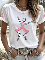 Women'S Breast Cancer Awareness Printed Casual T-Shirt