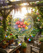 Acrylic Jigsaw Puzzle Suncatcher - Neon Petal Heart