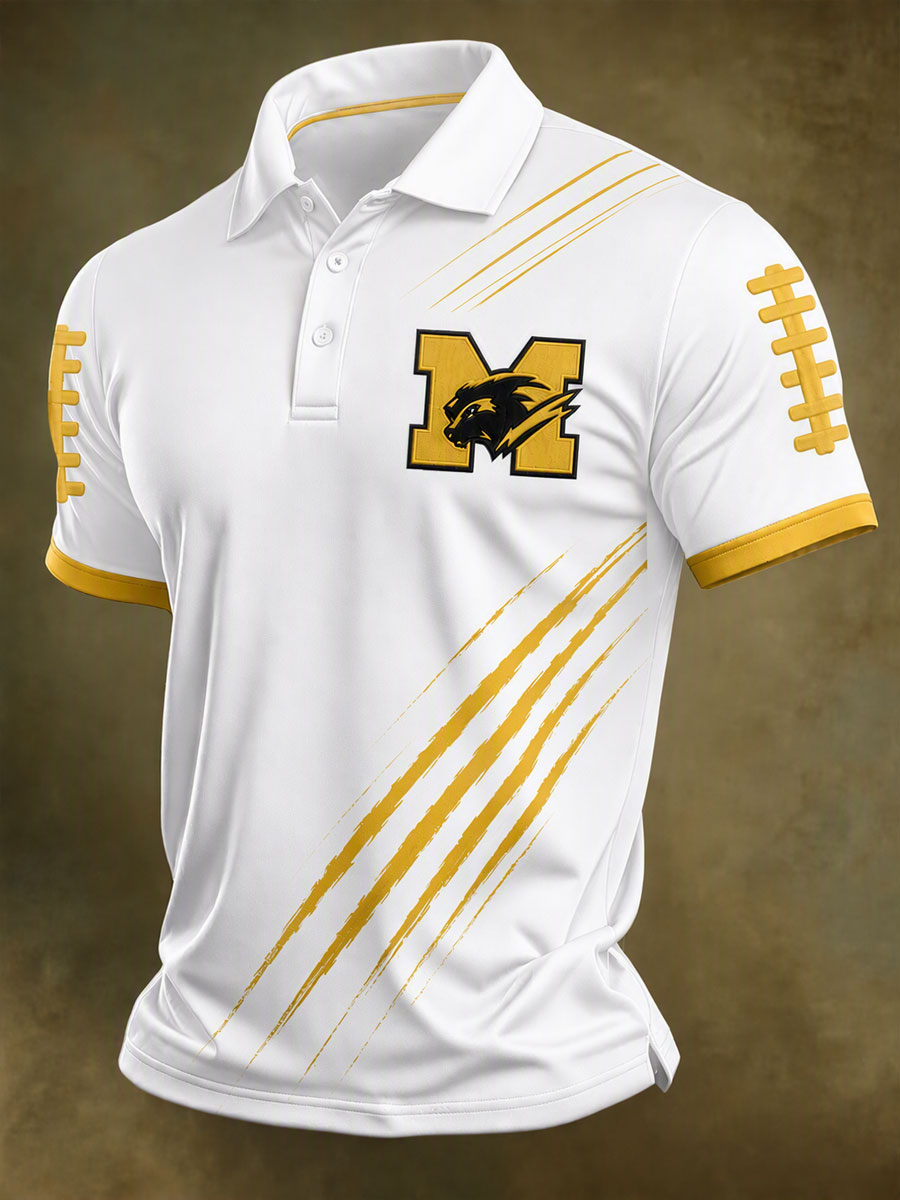 Men's Football Sports Casual Polo Shirt