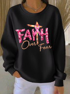 Women'S Faith Over Fear  Print Casual Texture Sportswear