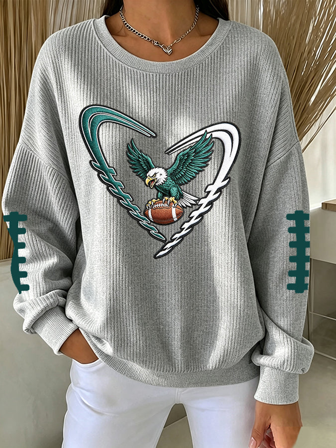 Women'S Football Print Casual Sweatshirt