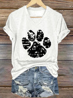 Women'S Dog Paw Print T-shirt