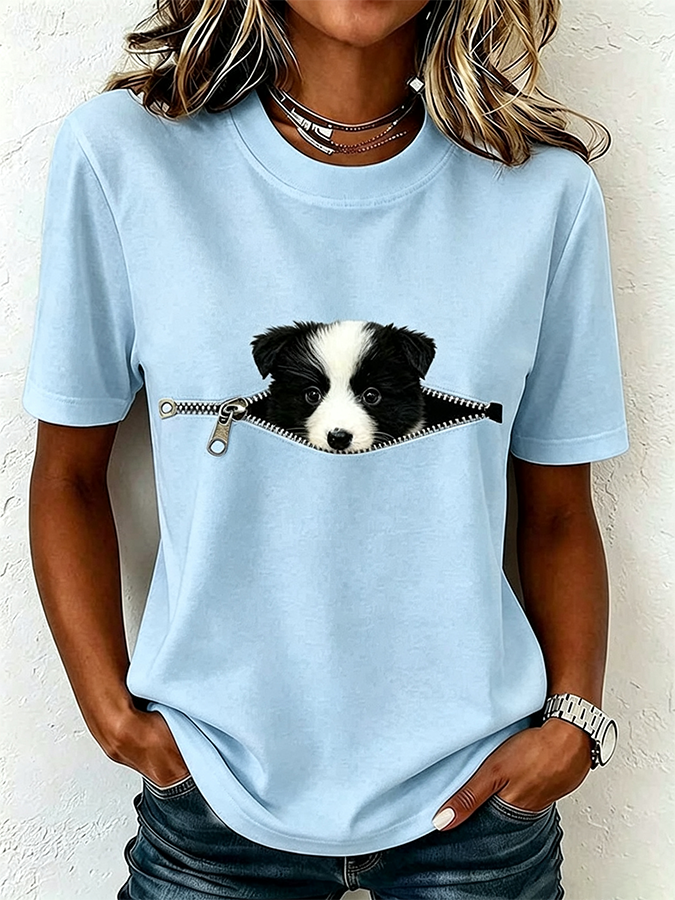 Women'S Paw Printed T-Shirt