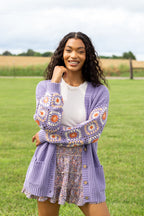 Posie Crochet Purple Sweater FINAL SALE