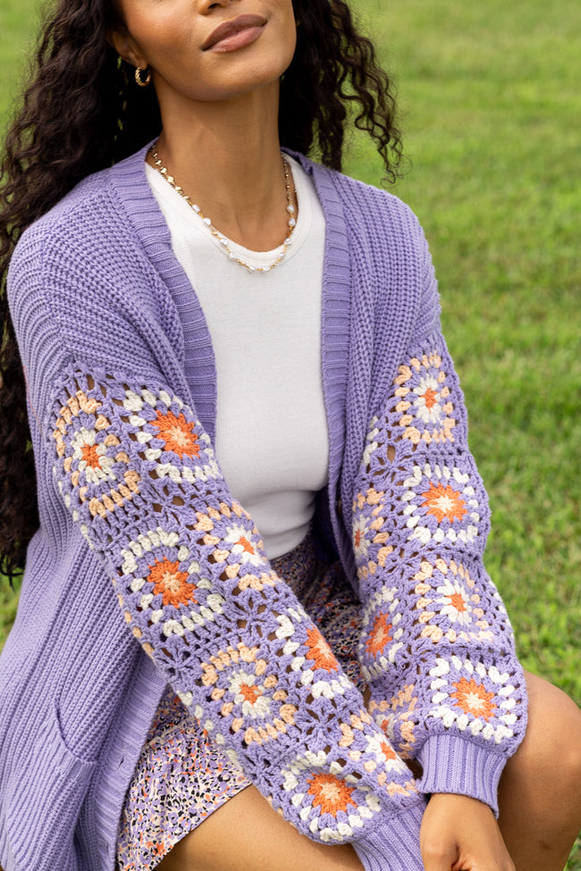 Posie Crochet Purple Sweater FINAL SALE