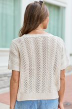 Sophia Short Sleeve Cable Knit Cardigan FINAL SALE