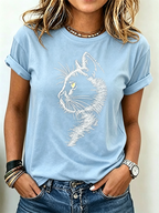 Cute Cat Claw Printed Casual T-Shirt