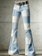 Women's Retro Daily Art Plaid Flared Pants