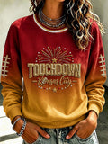 Women's Football Printed Casual Sweatshirt