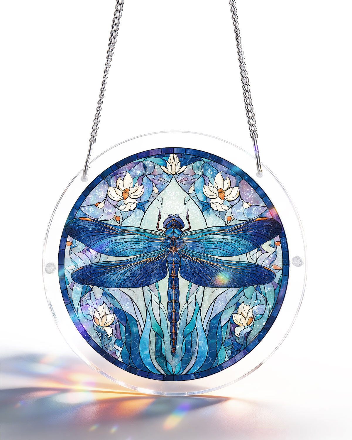 Acrylic Jigsaw Puzzle Suncatcher - Moonlit Dragonfly