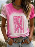 Women'S Breast Cancer Awareness Printed Casual T-Shirt