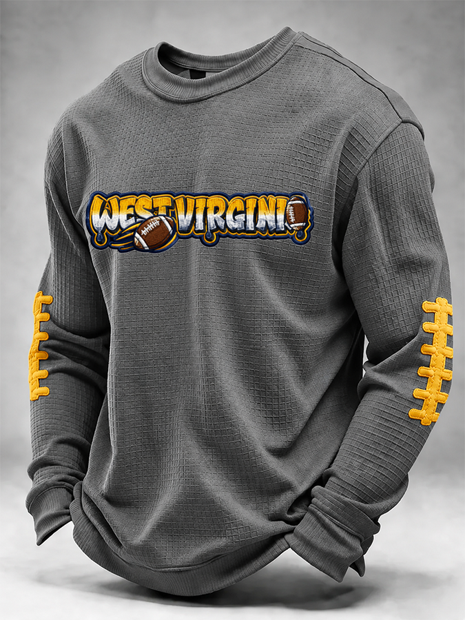 Men'S Football Printed Waffle T-Shirt