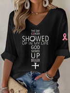 Women'S Breast Cancer Faith Printed Waffle T-Shirt