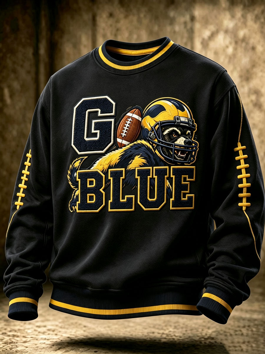 Men'S Rugby Fan Casual Long Sleeved Sweatshirt