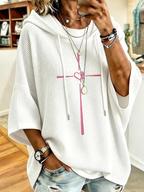 Women'S Faith Print Checkered Hooded Sweatshirt