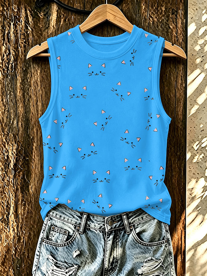 Women'S Cat Print Tank Top