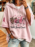 Women'S Vintage Tackle Cancer Print Hoodie