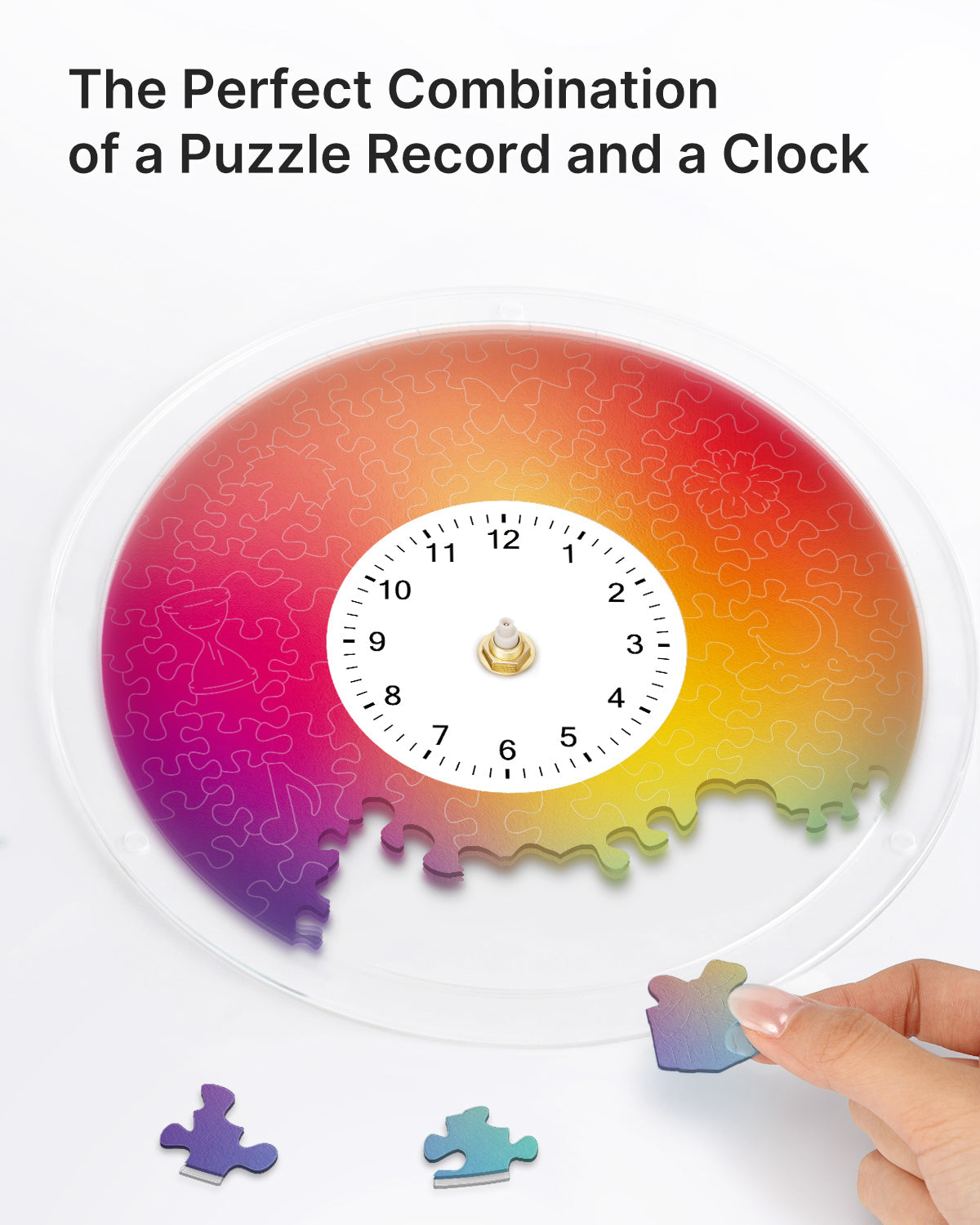 DIY Acrylic Puzzle Clock Kit - Chromatic Blur