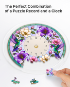DIY Acrylic Puzzle Clock Kit - Spring Hummingbirds Bloom