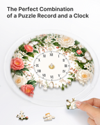 DIY Acrylic Puzzle Clock Kit - Pink White Roses
