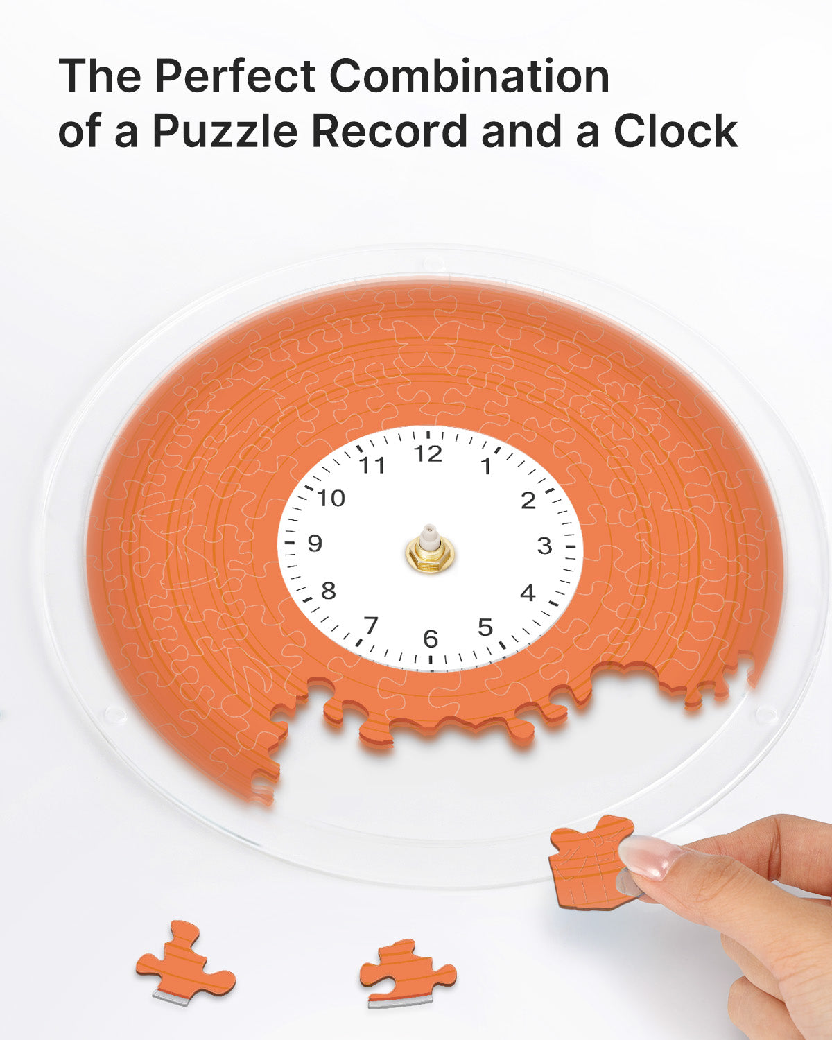 DIY Acrylic Puzzle Clock Kit - Vibrant Orange