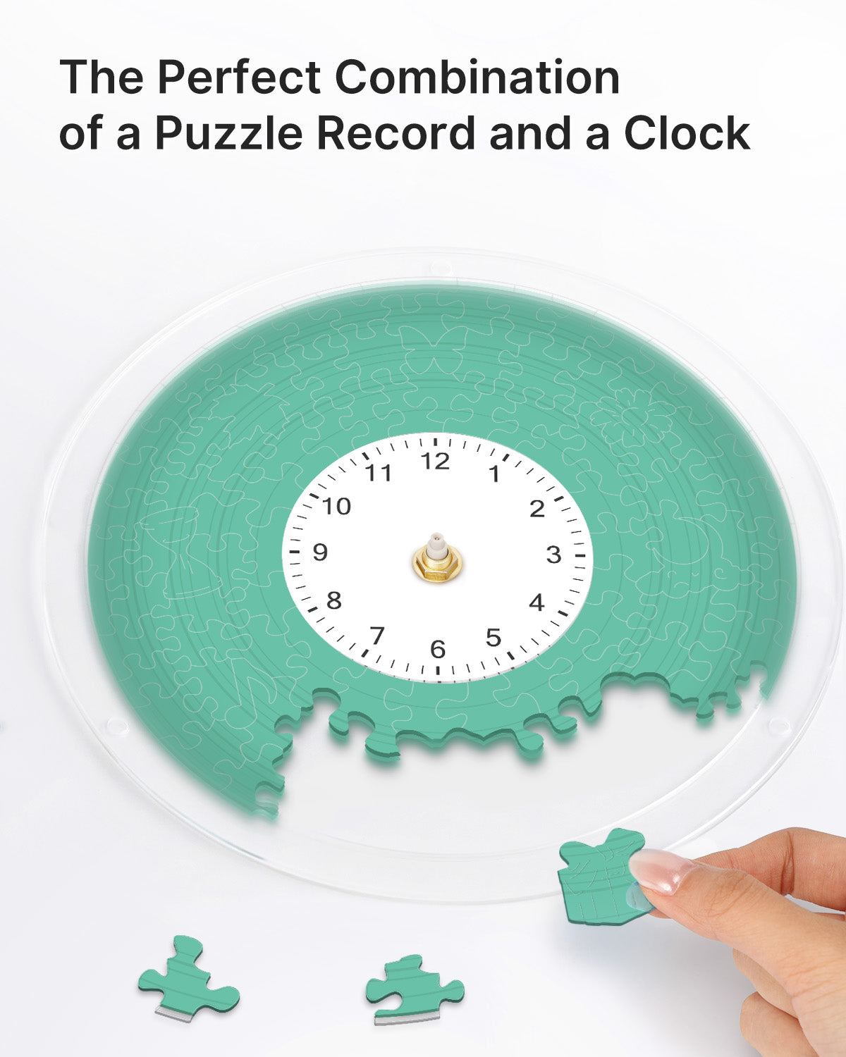 DIY Acrylic Puzzle Clock Kit - Fresh Green