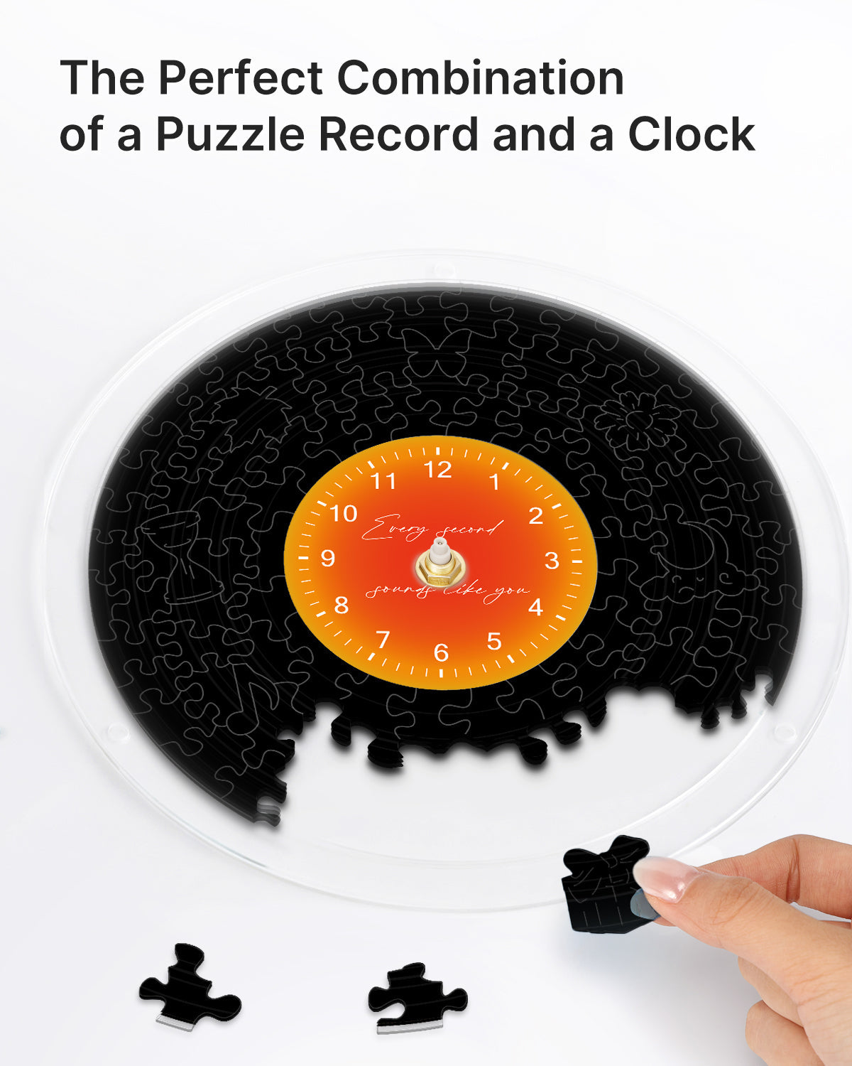 DIY Acrylic Puzzle Clock Kit - Classic Black