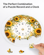 DIY Acrylic Puzzle Clock Kit - Golden Sunflower Field