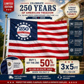 Last Day 49% OFF🔥Handmade 250th Anniversary USA Commemorative Flag (3x5 Ft)