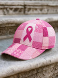 Unisex Pink Ribbon Printed Casual Hat