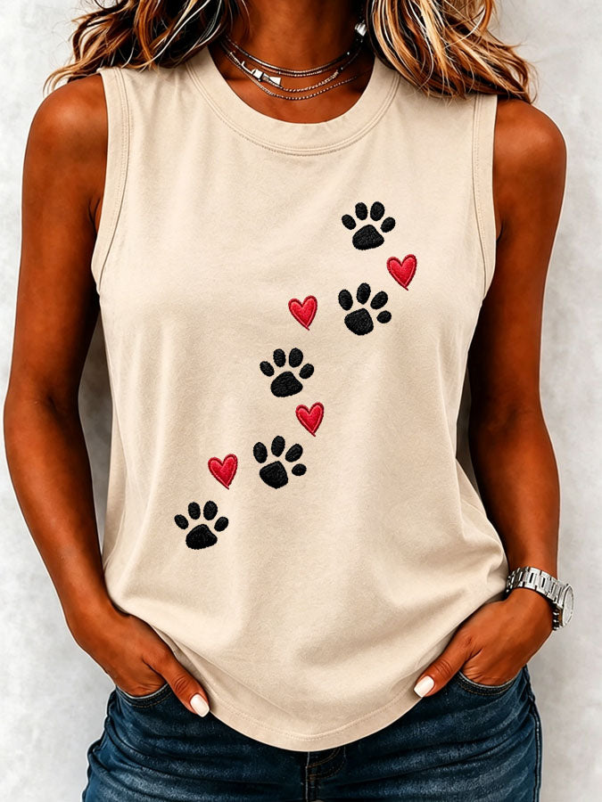 Women'S Heart And Paw Tank Top