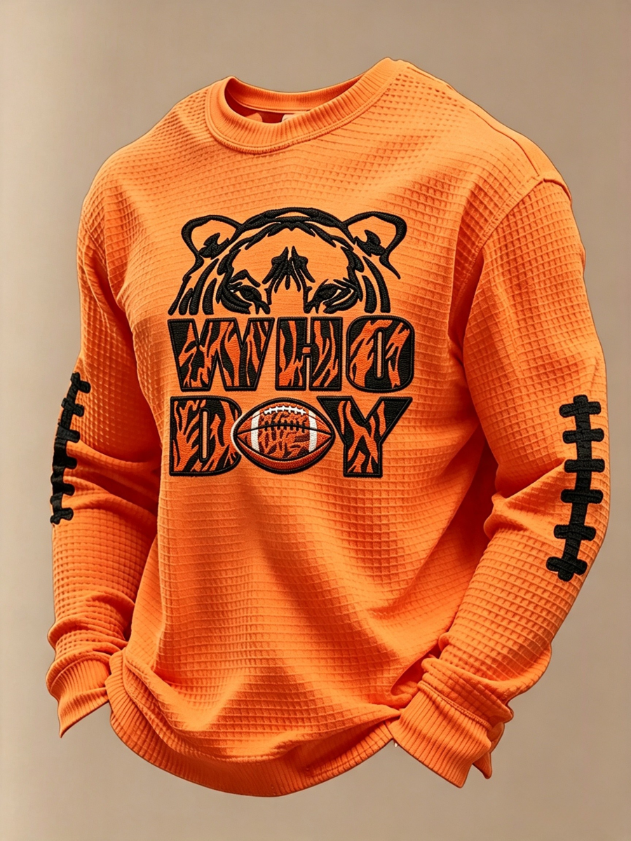 Men's Football Printed Waffle T-Shirt