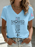 Women'S Breast Cancer Awareness Printed Casual T-Shirt