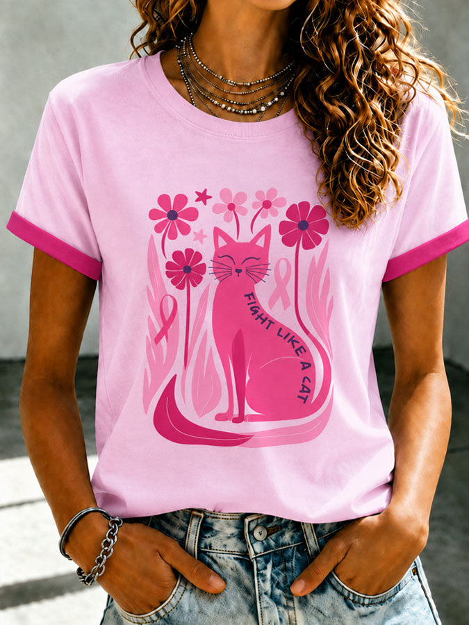 Women's Breast Cancer Awareness  Print T-shirt