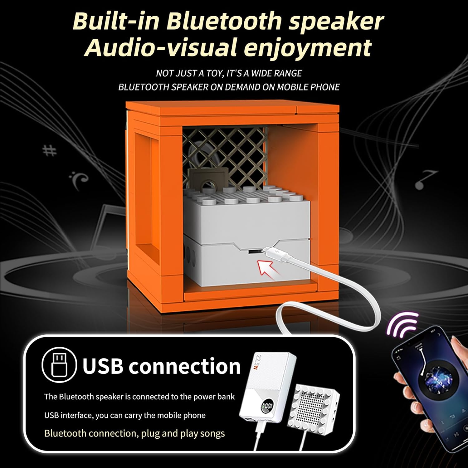 Guitar Music Interactive Building Set for Music Lovers,Reverb Amplifier & Authentic Accessories, Perfect Way to Rock Gift Giving.