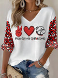 Women'S Football Print Waffle  Top
