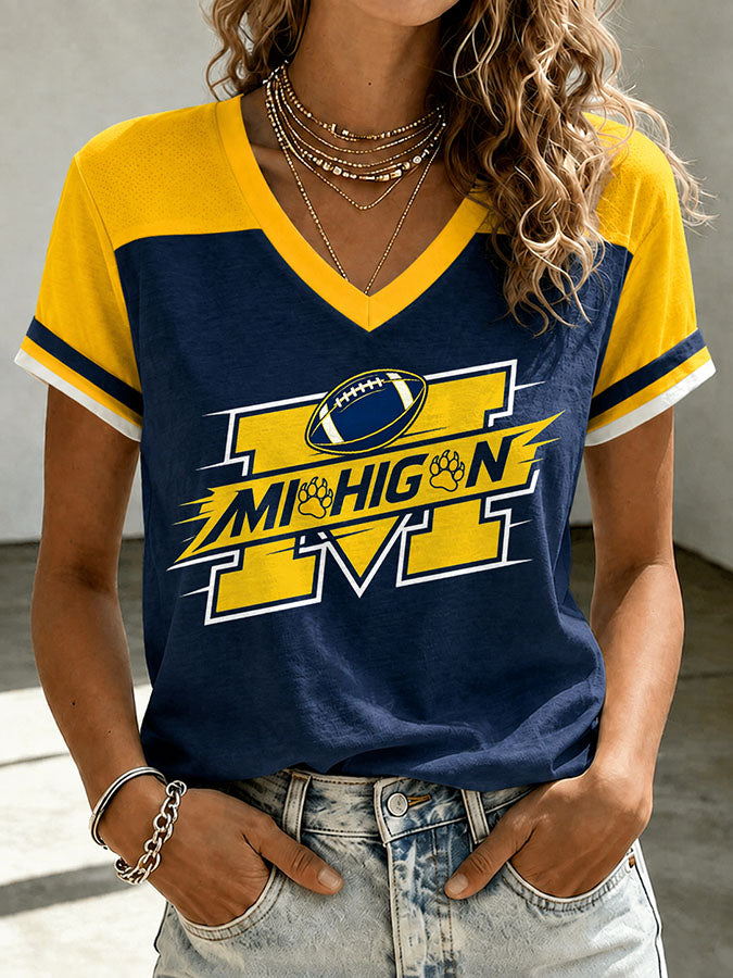 Women'S Football Print Short-Sleeve T-Shirt