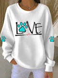 Women's Dog Paw Print Casual Sweatshirt