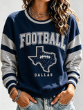 Women'S Retro Rugby Round Neck Sports Shirt