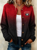 Women's Football Gradient Sweater Cardigan