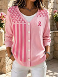 Women'S Ribbon Printed Casual Cardigan