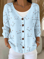 Women'S Cat Printed Casual Cardigan