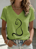 Women'S Cat Print T-shirt