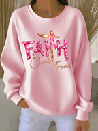 Women'S Faith Over Fear  Print Casual Texture Sportswear