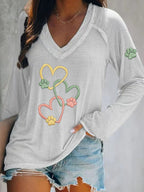 Women's Heart Paw Print Long Sleeve T-shirt