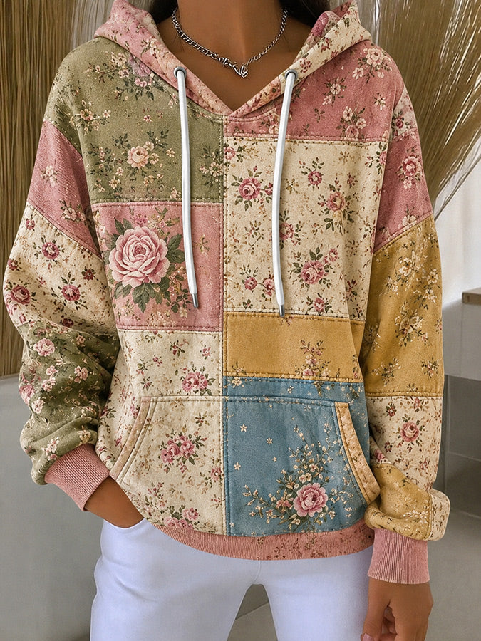 Women'S Casual Pink Art Hoodie