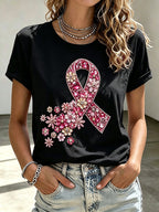 Women'S Breast Cancer Promotion Printed Casual T-Shirt