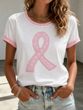 Women's Casual Breast Cancer Promotion Pink Art T-Shirt