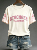 Women'S Breast Cancer Awareness Printed Casual T-Shirt