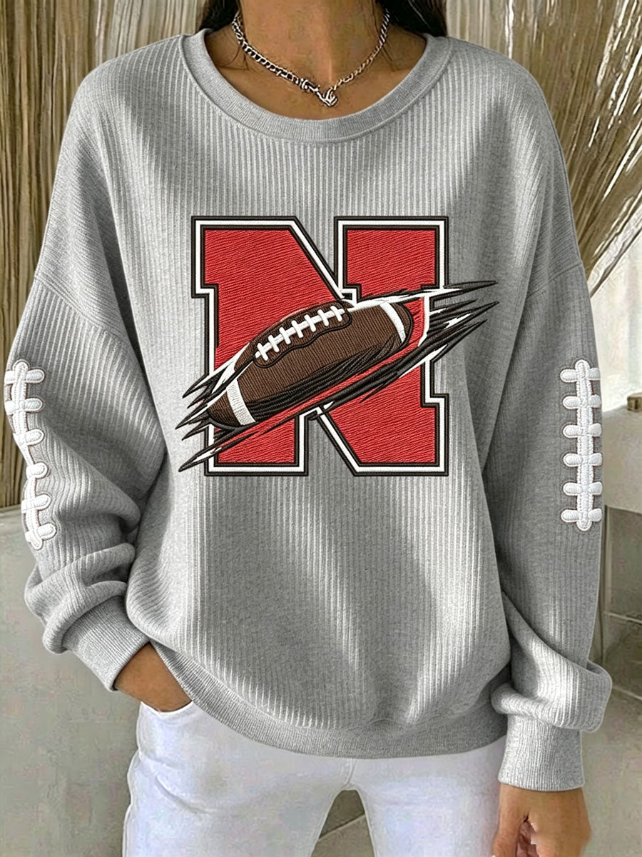 Women'S Football Print Casual Sweatshirt